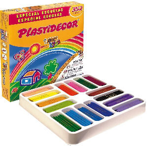 Pack con 352 plastidecores de diferentes colores, set de ceras para niños con material escolar
