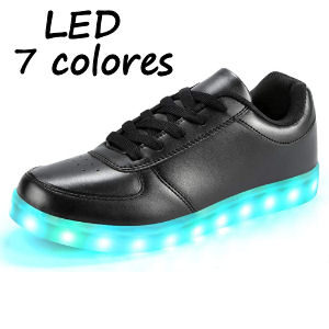 Zapatillas negras con LEDS para niÃ±os